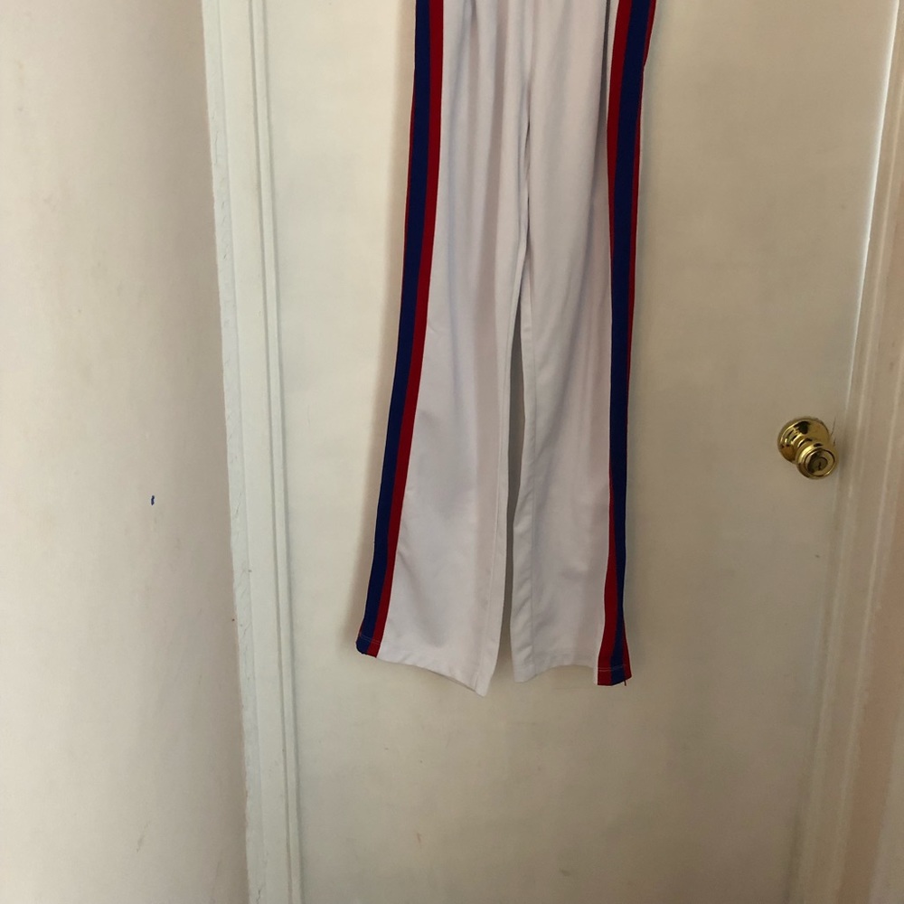 Sporty white side striped pants, size  S